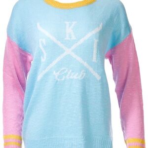 Simply Southern Blue and Pink Ski Club Sweater